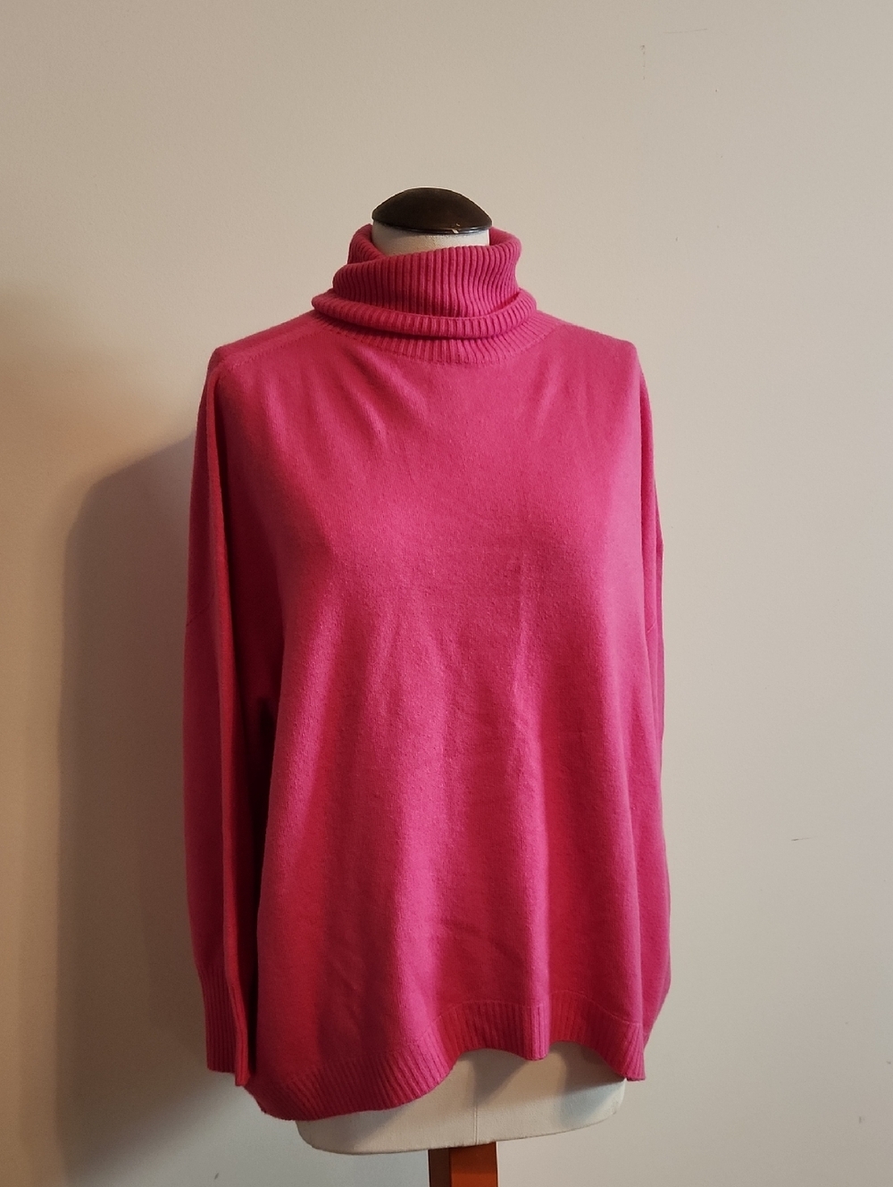 Women’s Hot Pink Turtleneck Sweater